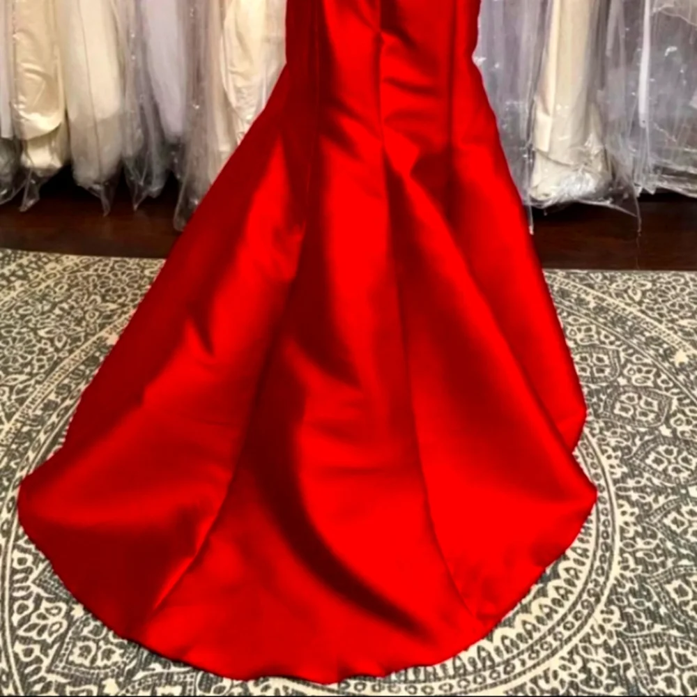 Red Mermaid Mikado Gown - Picture 7 of 12